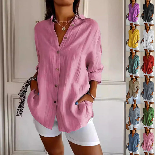 A stylish long-sleeved shirt with a pleated design, available in a variety of colours to suit any occasion.