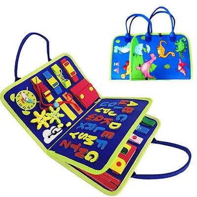 Children's felt busy board for dressing and buttoning skills development
