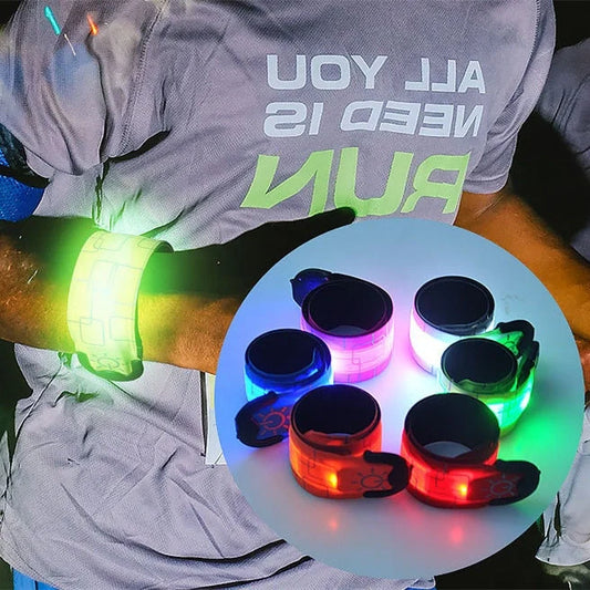 Rechargeable Nylon LED Sports Bracelet for night safety with bright illumination