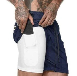 Premium breathable compression shorts with side pockets for enhanced comfort and performance during workouts