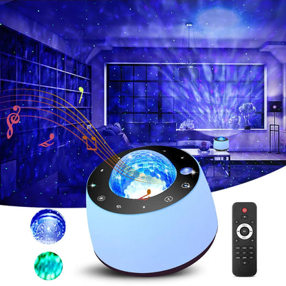 Starry Sky Water Pattern Projection Light displaying vibrant celestial patterns on a wall