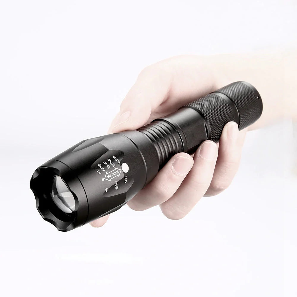 Zoomable LED Torch with adjustable focus for outdoor and professional use