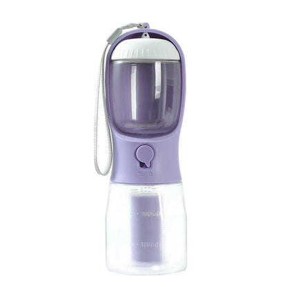 A 3-in-1 pet travel set featuring a water dispenser, food container, and waste bag holder in various color options