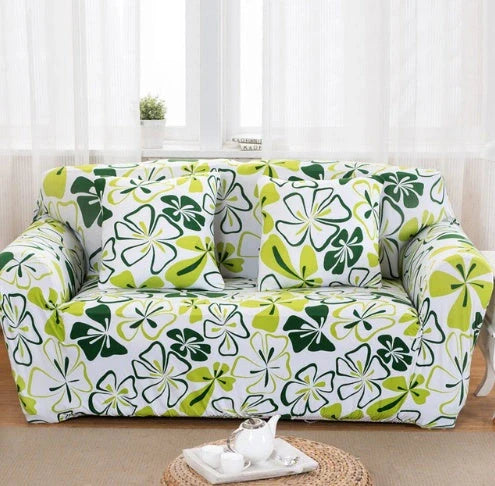 Elastic sofa cover in navy blue with high-density fabric protection