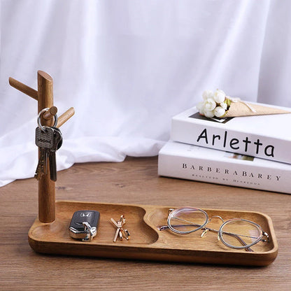Solid wood watch storage tray with easy disassembly design