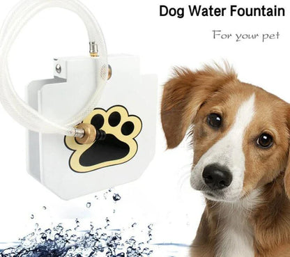 Heavy-duty outdoor dog water fountain with paw-activated water release and durable steel construction