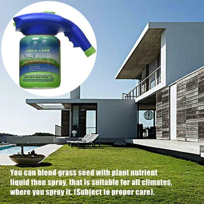 Premium hydro-seeding system with spray head and liquid mousse for effortless lawn rejuvenation