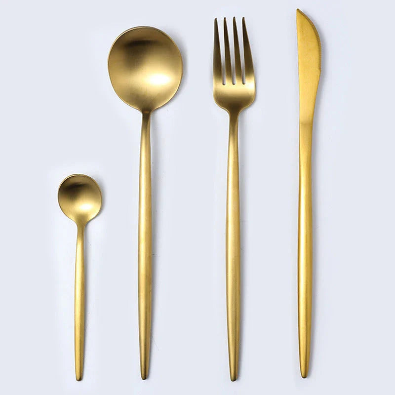 Premium 20-piece stainless steel cutlery set with mirror-polished finish, ergonomic design, and elegant gift box