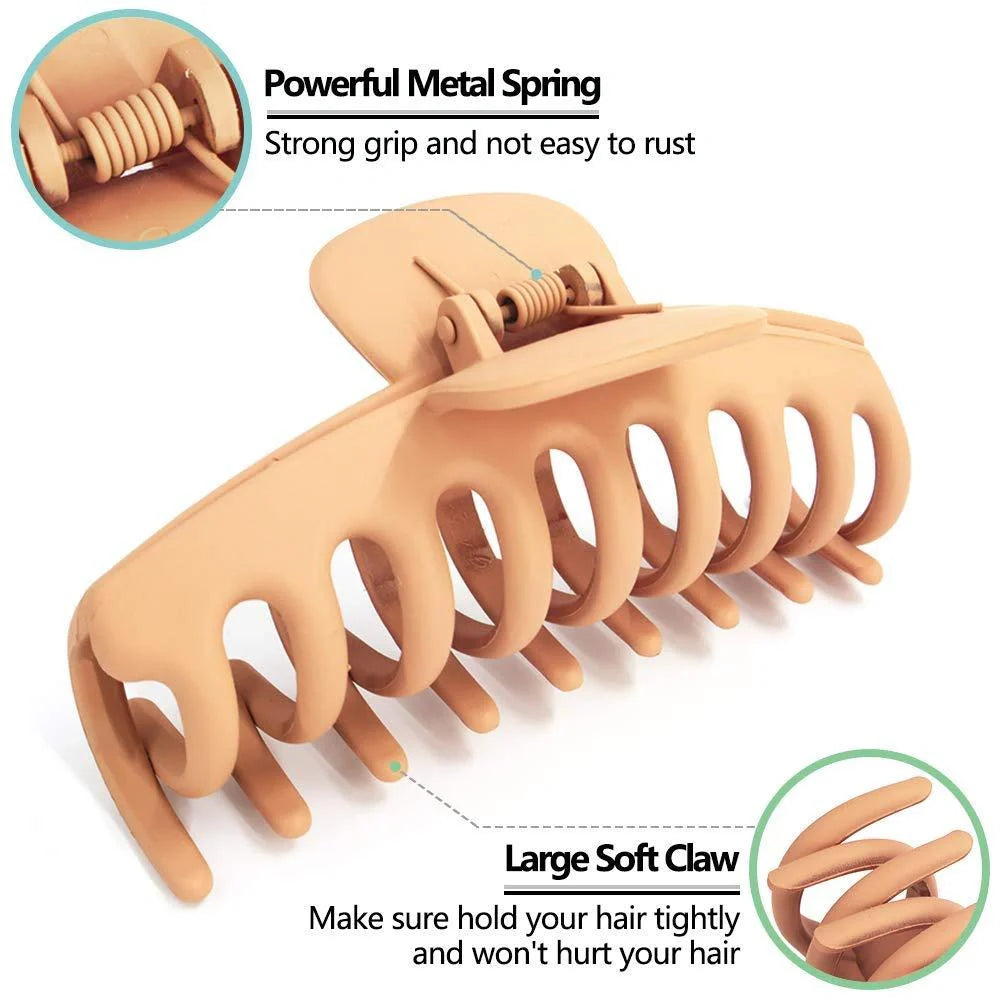 Candy-coloured plastic ponytail clip for showers and daily hair styling