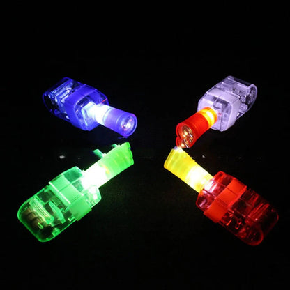 LED Finger Light Ring projecting cartoon patterns at a children's party