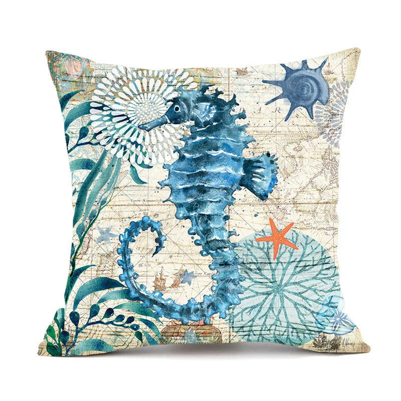 Stylish Sea Life Cushion Covers featuring vibrant marine-inspired designs to enhance British home decor