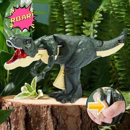 Green battery-free telescopic spring swing dinosaur toy for children