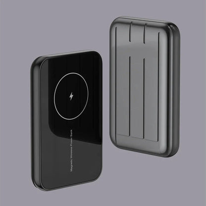 Premium 15W magnetic wireless power bank in three stylish colours: green, blue, and grey