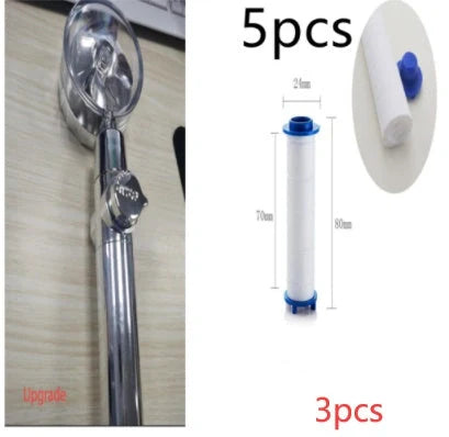 Turbo Propeller Shower Head in various colours with 360-degree fan extension