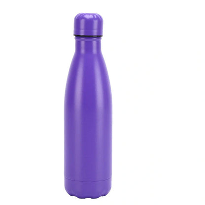 Insulated stainless steel water bottle with rubber painted surface in various colours