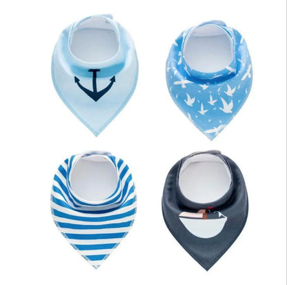 Stylish baby bibs set with arrow, wave, and triangle prints, perfect for keeping your baby clean and fashionable.