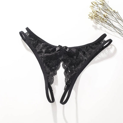 Elegant women's lace thong panties in various colours, offering comfort and style.
