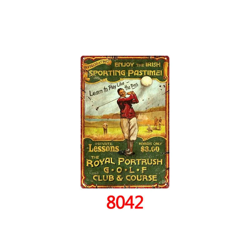 Retro American style tin painting wall decoration 30x20cm