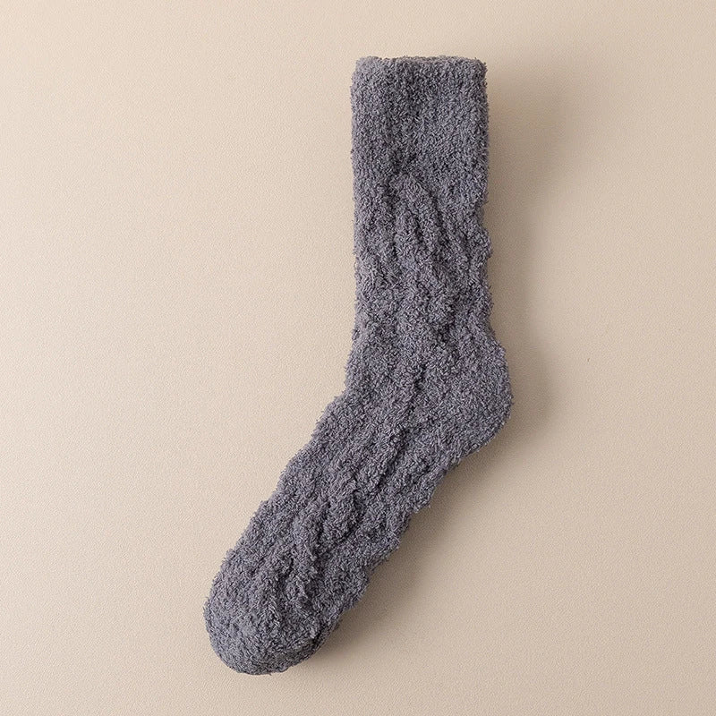 Plush velvet fleece socks in a variety of warm and cosy colours