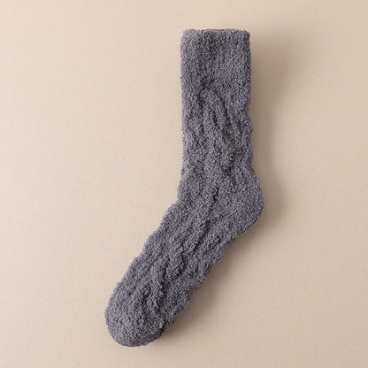 Plush velvet fleece socks in a variety of warm and cosy colours