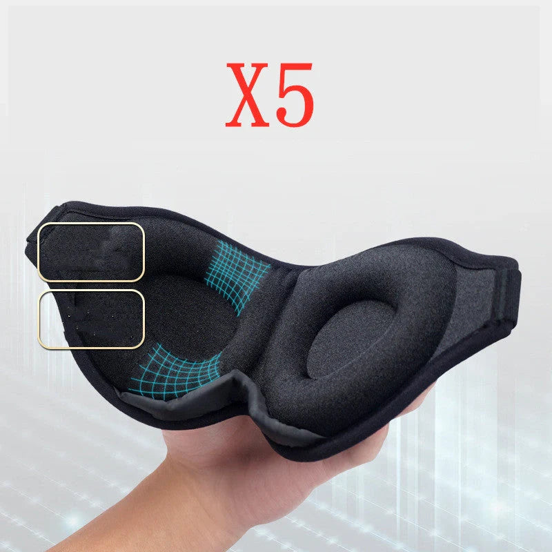 3D No Nose Wing Eye Mask in black with memory foam interior for fatigue relief
