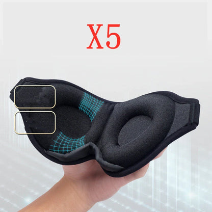 3D No Nose Wing Eye Mask in black with memory foam interior for fatigue relief