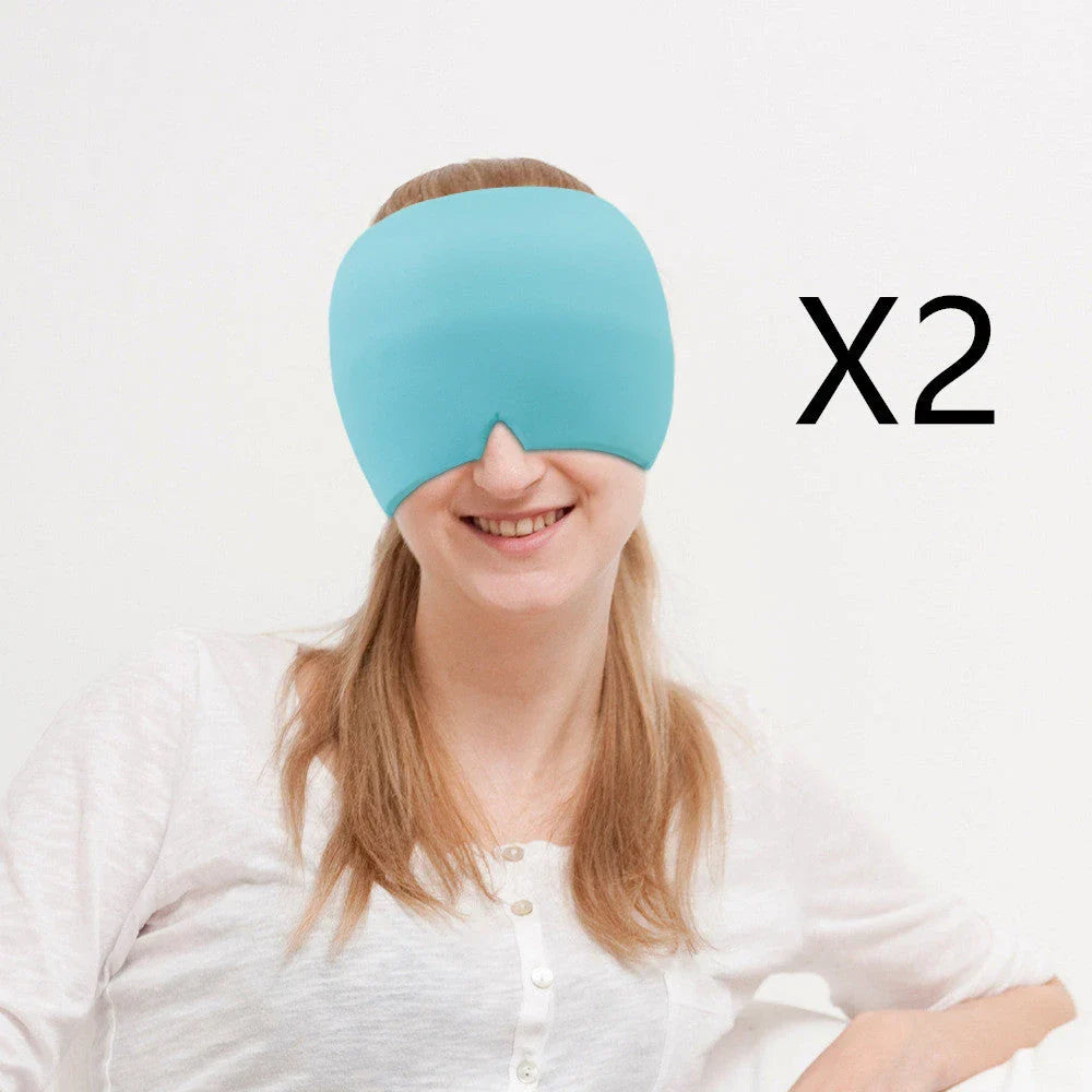 Soothing Ice Therapy Eye Mask for Headache and Migraine Relief, Flexible Gel Material, Adjustable Strap
