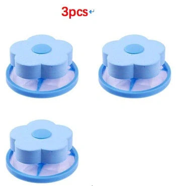 Flower-designed float filter for washing machine hair removal, 9.5cm by 4.0cm