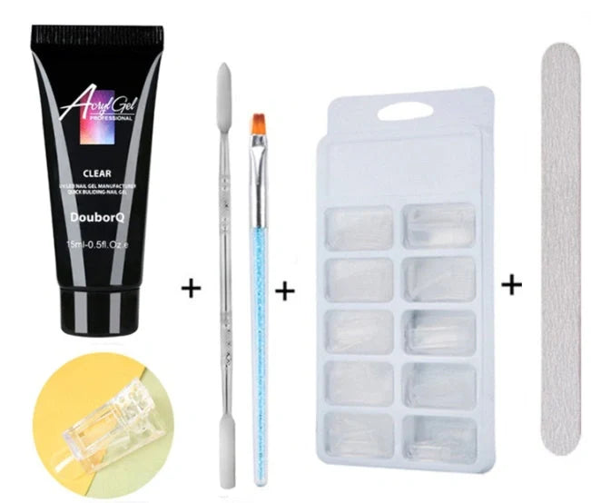 DIY Nail Art Polish Kit with various colours and tools for creative manicures at home