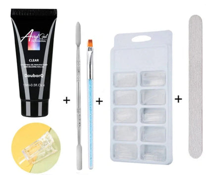 DIY Nail Art Polish Kit with various colours and tools for creative manicures at home