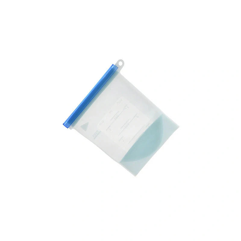 Edible silicone kitchen storage bags in various colours with vacuum seal