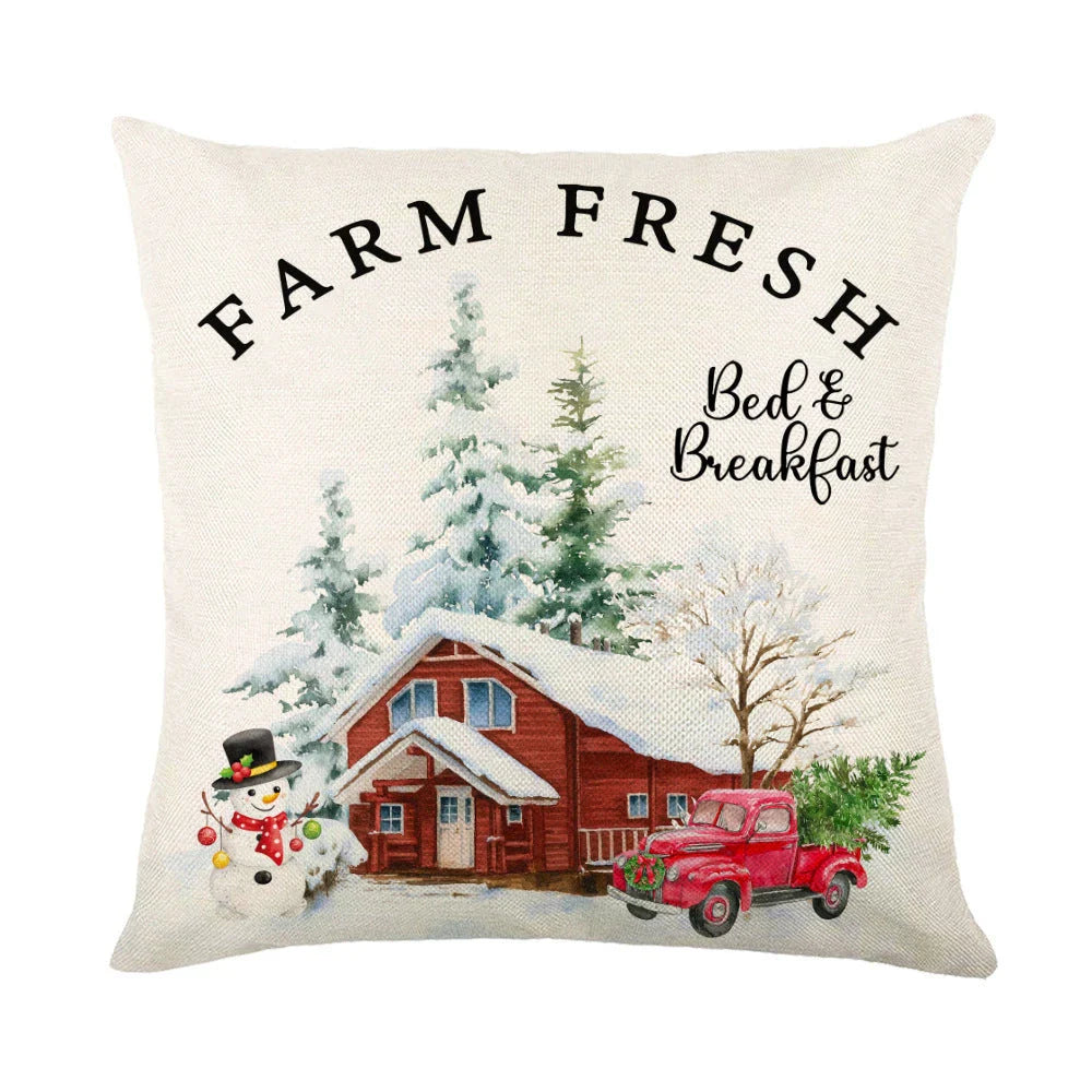 Festive Christmas pillow covers with snowflake pattern for cozy home decor