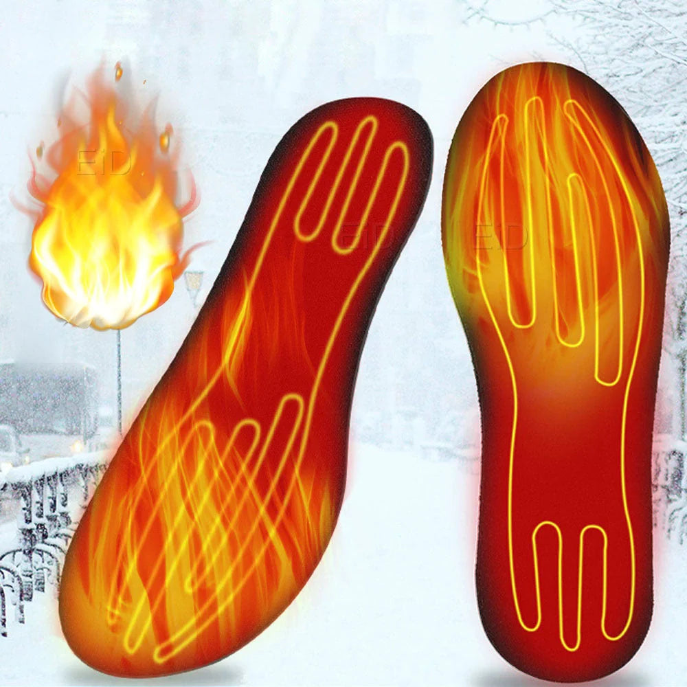 USB heated insoles for boots and sneakers with customisable fit and even heat distribution