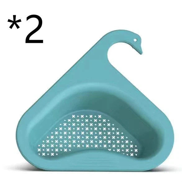 Swan-shaped kitchen sink hanging basket for drying fruits and vegetables