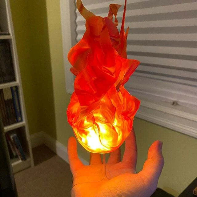 LED Luminous Floating Fireball Flame Ornaments for Halloween decoration in blue, green, grey, and red