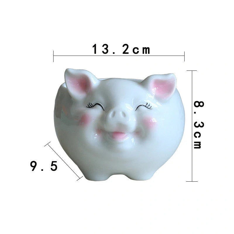 Hand-painted Nordic cartoon animal ceramic succulent pot in various colours and sizes