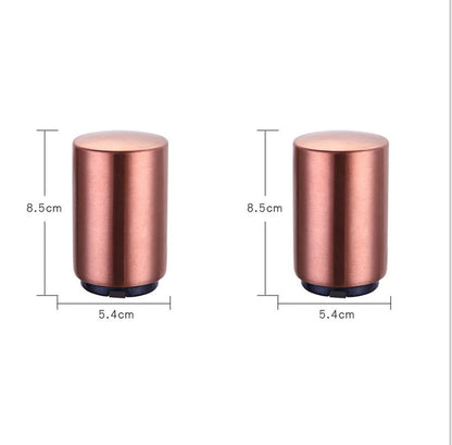 Portable magnetic automatic beer bottle opener in brushed stainless steel finish