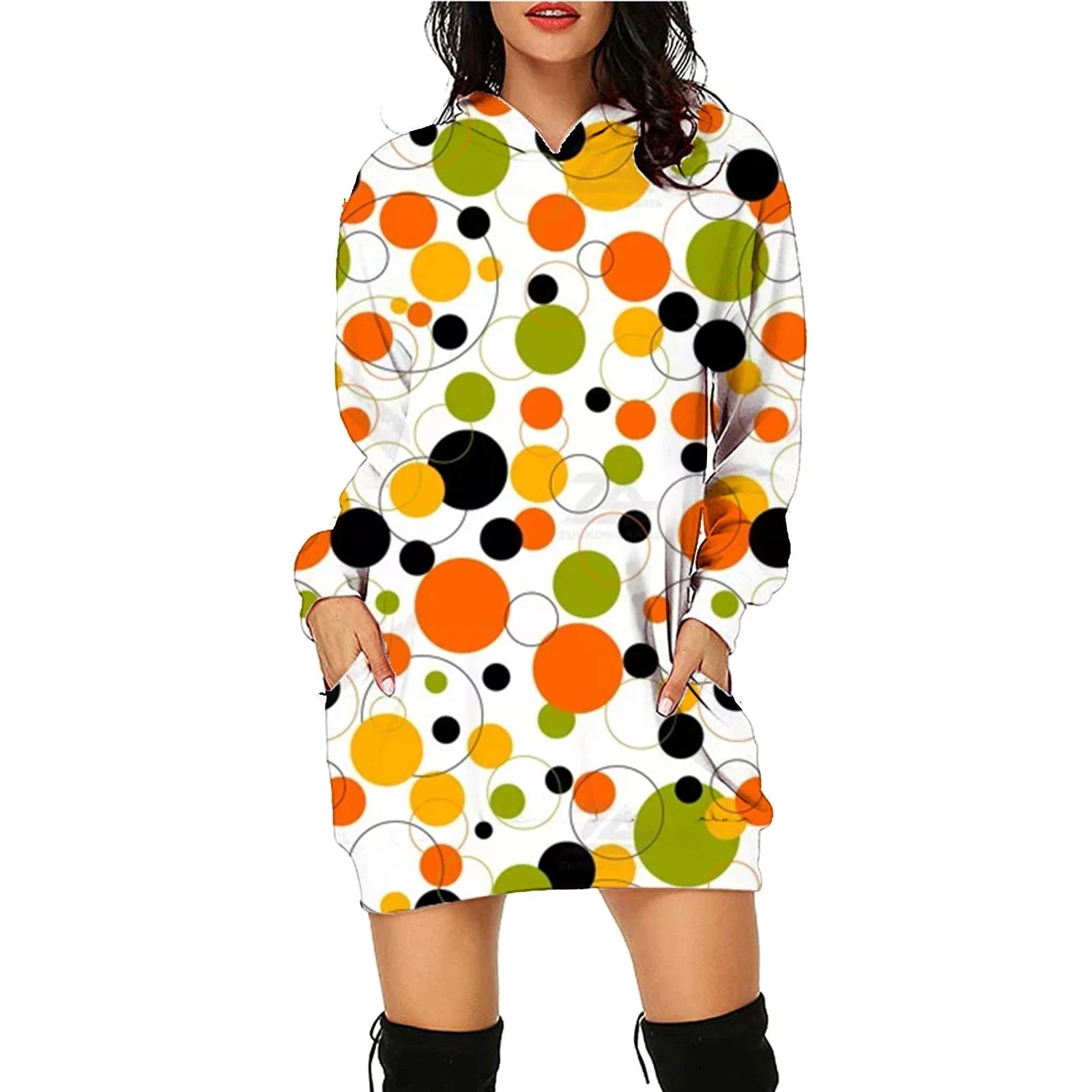 A cozy, stylish Halloween hoodie with a unique spooktacular print, roomy pockets, and soft polyester fabric