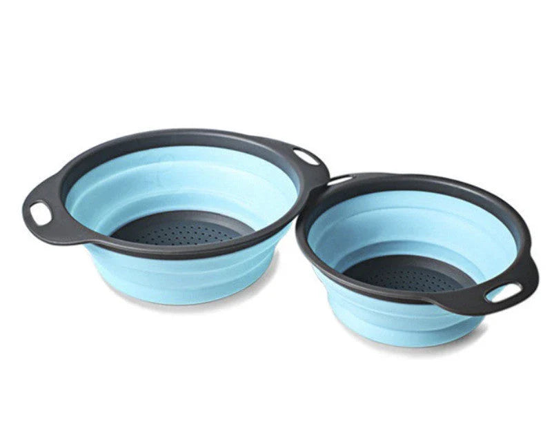 Premium collapsible silicone colander for rinsing, draining, and storing fruits and vegetables in the kitchen