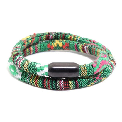 Bohemian Men's Stainless Steel Magnet Charm Bracelet in various colours and sizes