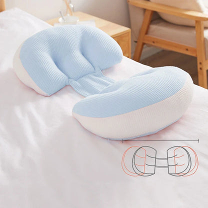 U-shaped pregnancy pillow for side sleepers with abdomen support