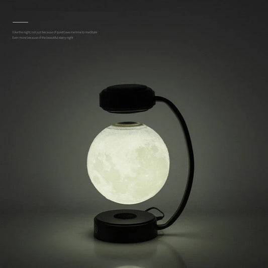 Mesmerising levitating moon lamp with wireless magnetic floating ball and trichromatic lighting