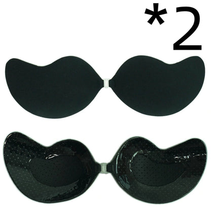 Lala Goddess Mango Cup deep V invisible bra in black and flesh colors