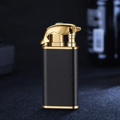 Versatile double flame lighter with a sleek and stylish design, perfect for outdoor adventures, grilling, and cigar lighting.
