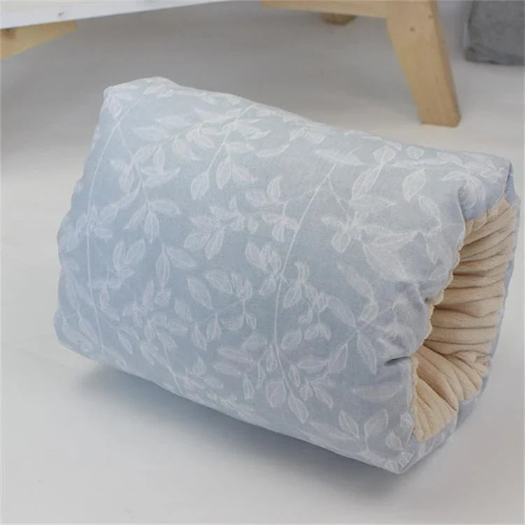Adjustable baby nursing arm pillow in various colors and patterns, including dark blue, gray, pink, and more. Features soft, breathable cotton fabric and an ergonomic design to support breastfeeding mothers.