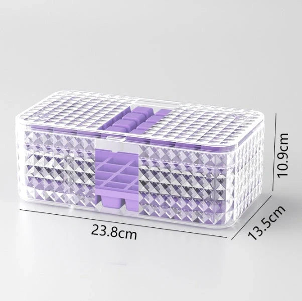 Large silicone square ice mold with lid for easy ice cube removal