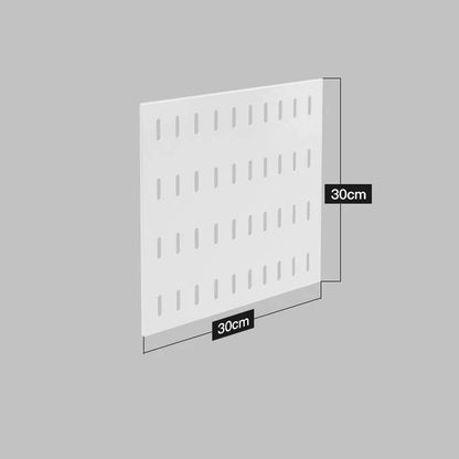 A high-quality stainless steel wall-mounted kitchen storage rack with a perforated design for customisable storage