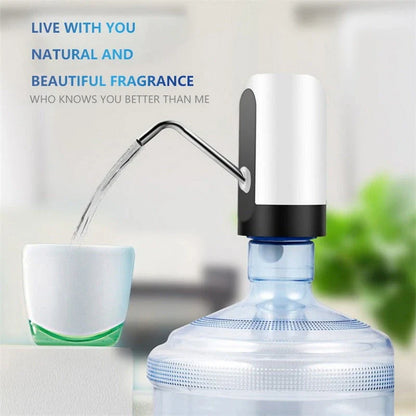 Automatic electric water bottle pump with USB charging, smart switching, and durable construction