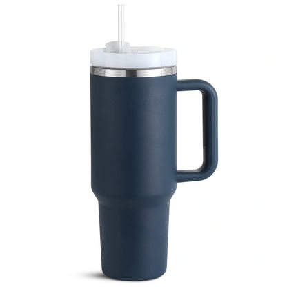 40oz stainless steel coffee mug with handle and straw, BPA-free, various colours available