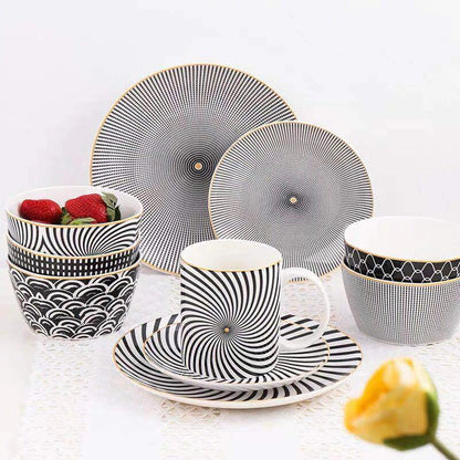 8-inch Nordic style geometric ceramic plate for modern dining